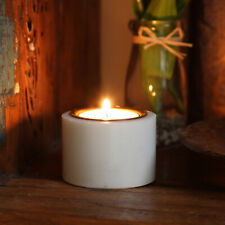 Teelichthalter Marmor Kerzenständer f. Teelichter o. LED Teelichter H: 4cm weiß