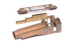 Weinert Bemo (?) Messing Dampflok Geh?use + Rahmen 4 achs. Wagen Schmalspur HOe