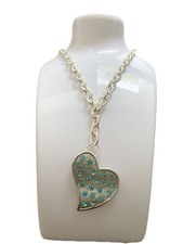 Damenkette Herzanhänger Halskette Strasssteine Anhänger Modekette Y- Kette