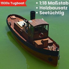 1930s Dampfschlepper Kit Schiffsmodellbausatz RC Lasercut Schiffsmodell Hobby