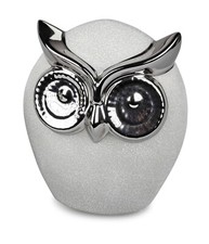 Deko Eulen Steingrau - Silber