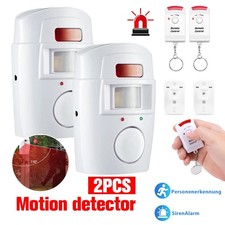 2x Wireless PIR Bewegungsmelder Alarm Haus Alarmanlage mit 4 Fernbedienung 105dB