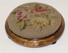 Biedermeier Kniehocker, Gobein, Birkenholz gedrechselt, Ø 27,0 cm