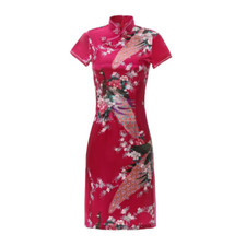 Kunstseide satin qipao - kunstseide,