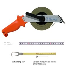 Richter Stahlbandmaß weiss 318W-SR A mm Rahmenbandmaß 10-50m Rollmaßband Maßband
