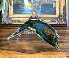 Glasfigur Delfin Skulptur Glas
