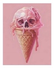 Surreale Schädel-Eiscreme-Wandkunst Einzigartige Wohnkultur Surrealism