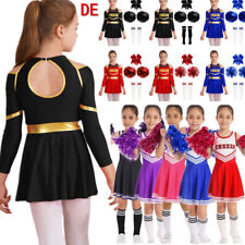 DE iEFiEL Mädchen Cheerleader Kostüm Schulterfrei Cheerleadering Outfit Uniform