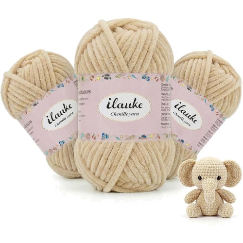 Chenille wolle beigeset zum - chenille,