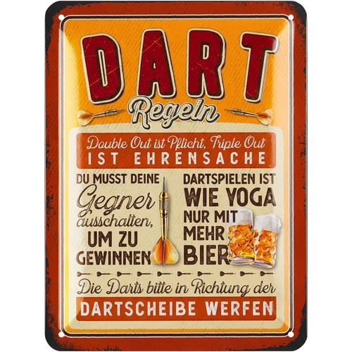 Retro blechschild dart regeln - retro,