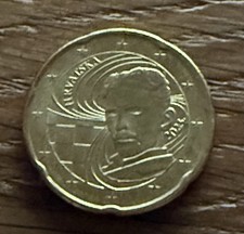 20 Cent Münze 2023 Hrvatska Kroatien seltenes Sammlerstück Nikola Tesla