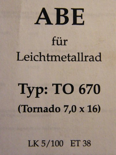 Original abe für alufelge - original,