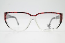 Vintage Brille ALAIN DELON 934 Rot Schwarz Transparent Gold Oval Brillengestell