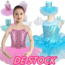 DE Mädchen Tutu Ballettkleid Ballettanzug Tanz Trikot Gymnastik Tanzkleid Kostüm