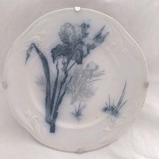 Villeroy & Boch Wallerfangen Jugendstil Steingut Teller um 1900 Modell IRIS