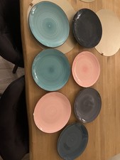 7 Bunte Teller 26 cm Durchmesser Günstig