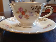 2 Mokkatassen, antik  Sammelstücke, Bavaria Elfenbein Porzellan