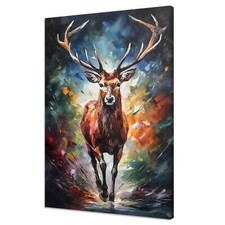 Bunter Hirsch Hirsch Malerei Stil Moderne Wohnkultur Leinwand Druck Wandkunst