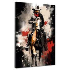 Western Cowboy auf Pferd Dark