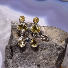 Citrin Ohrring, 925er Silber