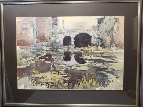 Original aquarell brücke - original,