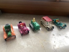 5 ältere  Plastik Modellautos - Oldtimer - Made in  Italy  Germany  und HongKong