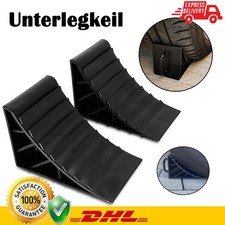 2 x Unterlegkeil mit Griff Hemmschuhe Bremskeile Anhänger PKW Stütze Radkeil DHL
