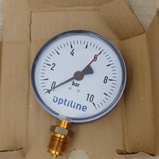 Manometer 100 mm 0-10 Bar DN 15 (R1/2) senkrecht Optiline Druckluft