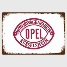 Blechschild Opel Rüsselsheim Werbeschild Vintage Nostalgie Metallschild TEL4130