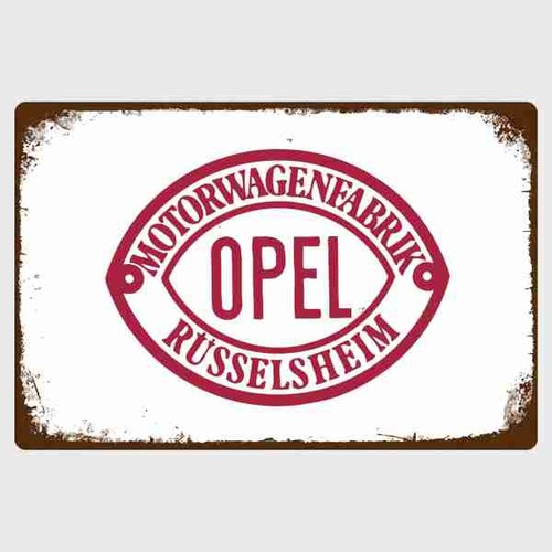 Blechschild opel rüsselsheim - opel,