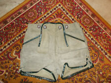 Vintage: Seppelhose / Lederhose aus den 70ern, hellgrau, Größe 134