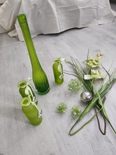 Deko Vasen Grün/ Silber Glasvase