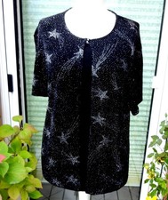 T-Shirt   Notations   Gr.L  schwarz  two in One  Glitzer  USA