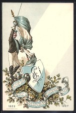 Lithographie Studentenwappen