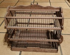 Vintage alter Vogelkäfig Vogelbauer Holzkäfig