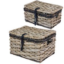 Basil Weidenkorb Dijon mit Deckel Rattankorb Dekokörbe Fahrradkorb Einkaufskorb