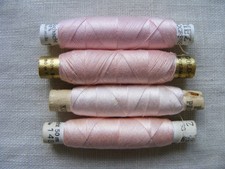 Nähgarn Nähseide Garn Konvolut 4 Rollen Set pastell rosa MEZ Ackermann nähen alt