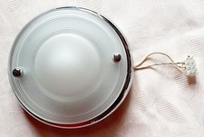 Kolarz Wandleuchte, Milchglas weiß mit Metall, rund, funktionst., 18 cm Durchm.