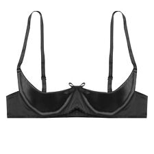DE Damen Satin BH Offene Brüste Cups Büstenhebe Sexy Bralette Buster Dessous