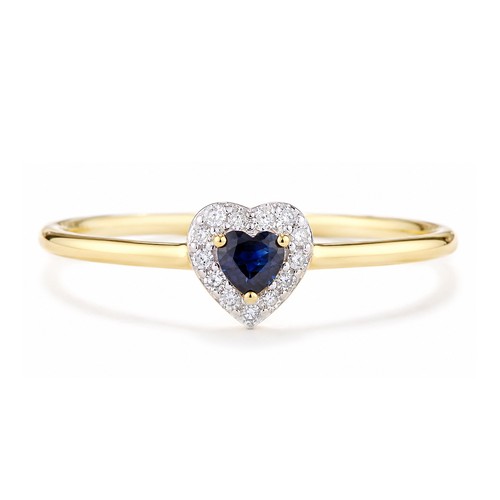 Herzring gelbgold saphir - herzring,