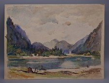 Aquarell Lödensee 1956