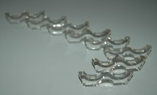 6 x alte Glas Messerbänkchen - Art Deco Messerablage