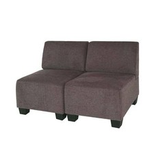 B-Ware Modular 2-Sitzer Couch Lyon, Stoff/Textil braun, ohne Armlehnen