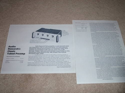 Audio research rohr - sp-6,