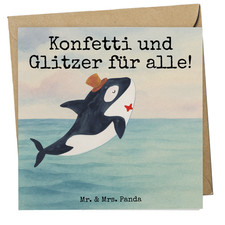 Deluxe Karte Orca Zylinder Design - Geschenk Gruß Hochwertige Klapp Meer Url..