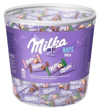 Milka Naps Mix – Mini-Schokoladentäfelchen in 4 Sorten: Alpenmilch, 1 x 1kg