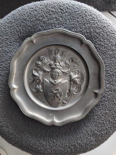 Zinn wappen teller - zinn, teller,