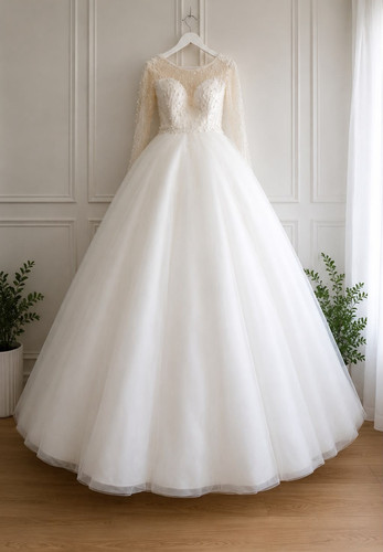 Linie brautkleid weiß tüll - weiß,