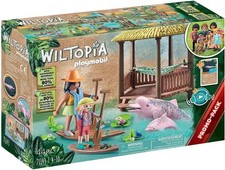 PLAYMOBIL Wiltopia 71143 Paddeltour mit den Flussdelfinen, Inkl. Strandhütte