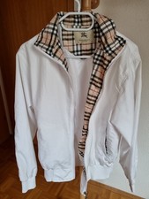 Schicke weisse BURBERRY Jacke, Gr. S, leicht, Polyester, Damen, Blouson